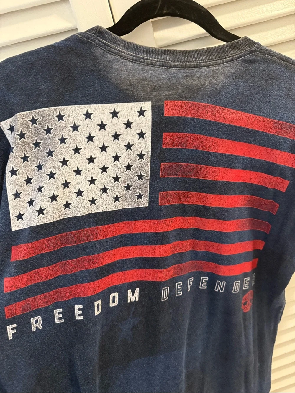 Affliction “Freedom Defender” Graphic T Shirt - Navy with Red & White Print